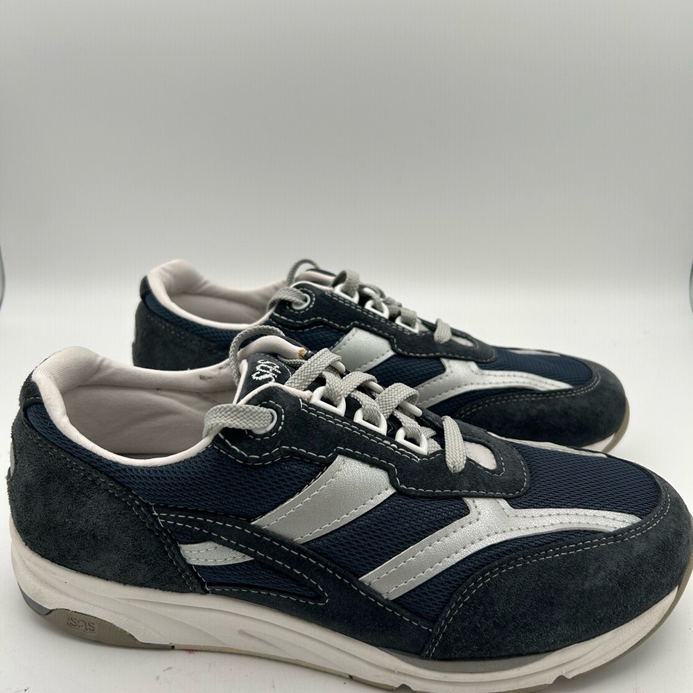 SAS Journey Men's Size 10WW 2E Wide Navy Blue Walking Casual Lace-Up Sneakers